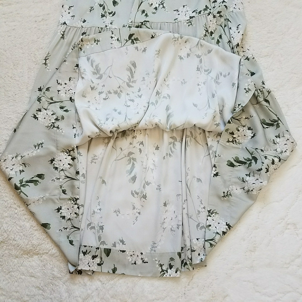 QUINCE Floral Silk Blend Tiered Maxi Dress in Jasmine Vines - Picture 7 of 11
